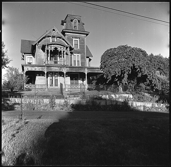 [9 Exterior Views of Victorian House with Photographer's Shadow in Foreground], Walker Evans (American, St. Louis, Missouri 1903–1975 New Haven, Connecticut), Film negative 