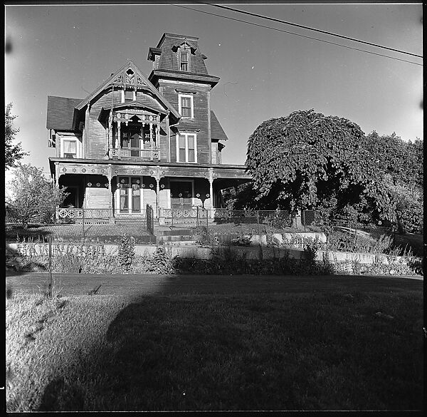 [9 Exterior Views of Victorian House with Photographer's Shadow in Foreground], Walker Evans (American, St. Louis, Missouri 1903–1975 New Haven, Connecticut), Film negative