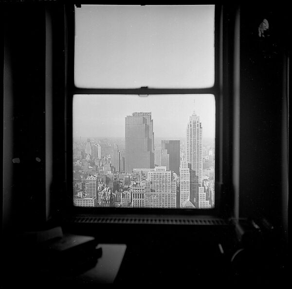 [3 Views of Window with View of New York City Skyline], Walker Evans (American, St. Louis, Missouri 1903–1975 New Haven, Connecticut), Film negative 