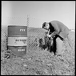 [4 Portraits of Walker Evans Photographing Fire Hydrant and Trash Can], Unknown (American), Film negative