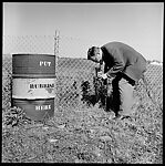 [4 Portraits of Walker Evans Photographing Fire Hydrant and Trash Can], Unknown (American), Film negative