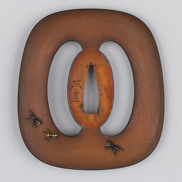 Sword Guard (Tsuba), Copper-gold alloy (shakudō), gold, copper-silver alloy (shibuichi), silver, copper, Japanese