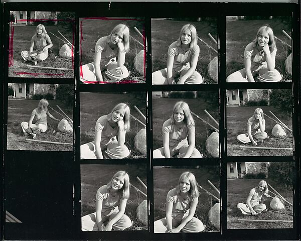 [3 Original Annotated Contact Sheets of Young Woman Seated on Lawn and in Car], Walker Evans (American, St. Louis, Missouri 1903–1975 New Haven, Connecticut), Gelatin silver prints 