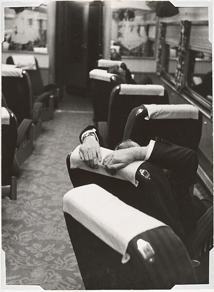 [Man Resting Aboard the Congressional Limited], Robert Frank (American (born Switzerland), Zurich 1924–2019 Inverness, Nova Scotia), Gelatin silver print 
