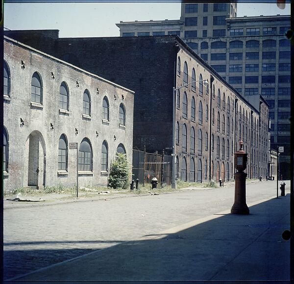 [227 Views of Buildings and Brooklyn Bridge for Fortune Article "On the Waterfront"], Walker Evans (American, St. Louis, Missouri 1903–1975 New Haven, Connecticut), Color film transparency