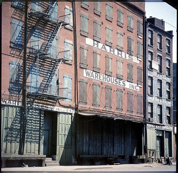 [227 Views of Buildings and Brooklyn Bridge for Fortune Article "On the Waterfront"], Walker Evans (American, St. Louis, Missouri 1903–1975 New Haven, Connecticut), Color film transparency