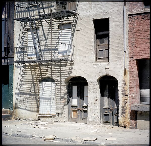 [227 Views of Buildings and Brooklyn Bridge for Fortune Article "On the Waterfront"], Walker Evans (American, St. Louis, Missouri 1903–1975 New Haven, Connecticut), Color film transparency