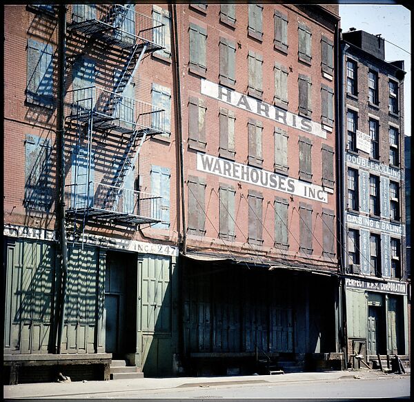 [227 Views of Buildings and Brooklyn Bridge for Fortune Article "On the Waterfront"], Walker Evans (American, St. Louis, Missouri 1903–1975 New Haven, Connecticut), Color film transparency