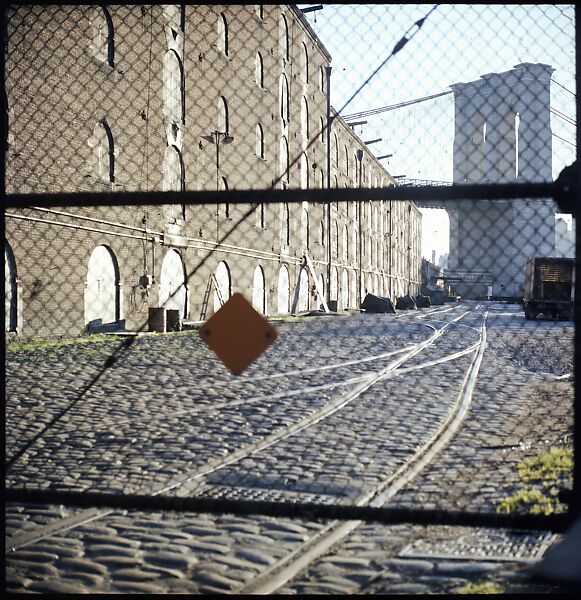 [227 Views of Buildings and Brooklyn Bridge for Fortune Article "On the Waterfront"], Walker Evans (American, St. Louis, Missouri 1903–1975 New Haven, Connecticut), Color film transparency