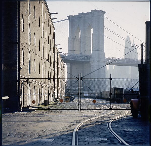 [227 Views of Buildings and Brooklyn Bridge for Fortune Article "On the Waterfront"], Walker Evans (American, St. Louis, Missouri 1903–1975 New Haven, Connecticut), Color film transparency