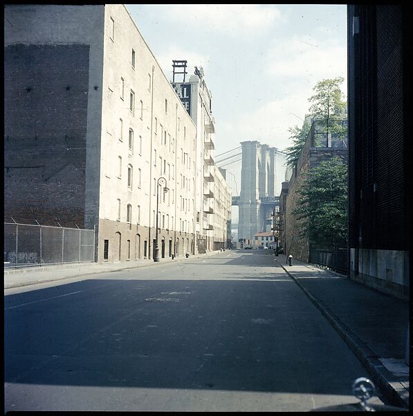 [227 Views of Buildings and Brooklyn Bridge for Fortune Article "On the Waterfront"], Walker Evans (American, St. Louis, Missouri 1903–1975 New Haven, Connecticut), Color film transparency