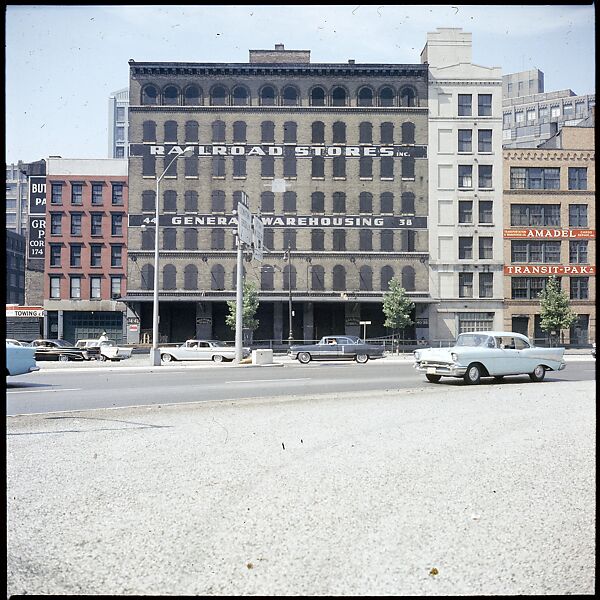 [227 Views of Buildings and Brooklyn Bridge for Fortune Article "On the Waterfront"], Walker Evans (American, St. Louis, Missouri 1903–1975 New Haven, Connecticut), Color film transparency