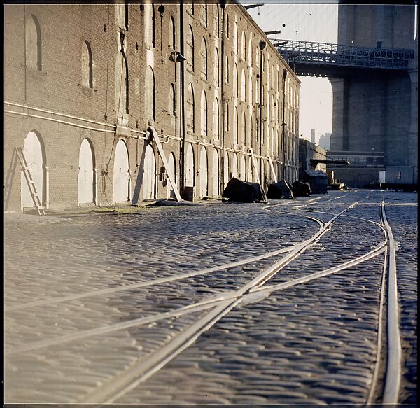 [227 Views of Buildings and Brooklyn Bridge for Fortune Article "On the Waterfront"], Walker Evans (American, St. Louis, Missouri 1903–1975 New Haven, Connecticut), Color film transparency