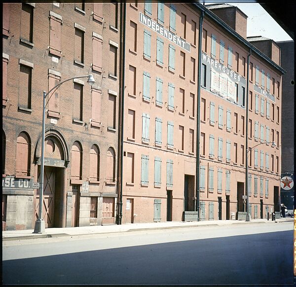 [227 Views of Buildings and Brooklyn Bridge for Fortune Article "On the Waterfront"], Walker Evans (American, St. Louis, Missouri 1903–1975 New Haven, Connecticut), Color film transparency