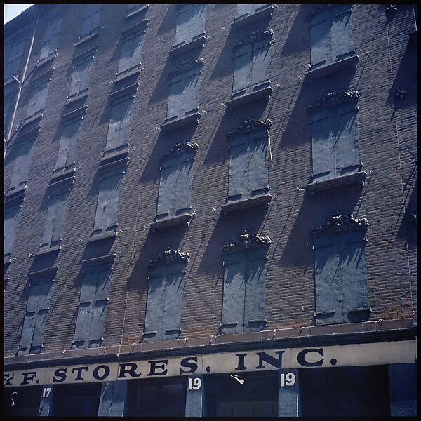 [227 Views of Buildings and Brooklyn Bridge for Fortune Article "On the Waterfront"], Walker Evans (American, St. Louis, Missouri 1903–1975 New Haven, Connecticut), Color film transparency