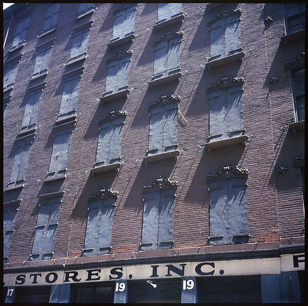 [227 Views of Buildings and Brooklyn Bridge for Fortune Article "On the Waterfront"], Walker Evans (American, St. Louis, Missouri 1903–1975 New Haven, Connecticut), Color film transparency