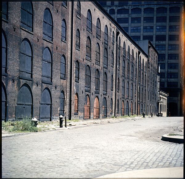 [227 Views of Buildings and Brooklyn Bridge for Fortune Article "On the Waterfront"], Walker Evans (American, St. Louis, Missouri 1903–1975 New Haven, Connecticut), Color film transparency