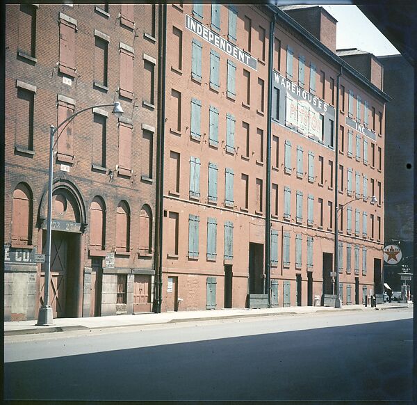 [227 Views of Buildings and Brooklyn Bridge for Fortune Article "On the Waterfront"], Walker Evans (American, St. Louis, Missouri 1903–1975 New Haven, Connecticut), Color film transparency