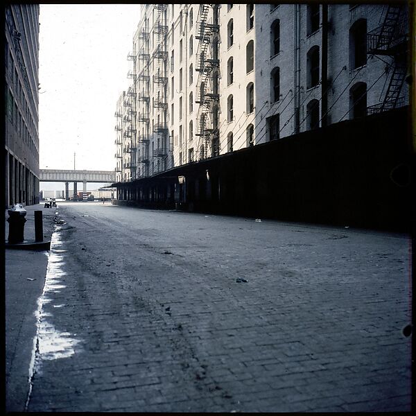 [227 Views of Buildings and Brooklyn Bridge for Fortune Article "On the Waterfront"], Walker Evans (American, St. Louis, Missouri 1903–1975 New Haven, Connecticut), Color film transparency