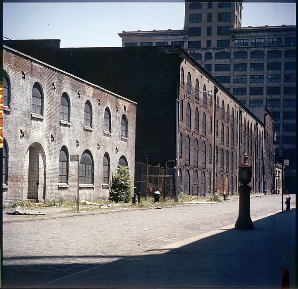 [227 Views of Buildings and Brooklyn Bridge for Fortune Article "On the Waterfront"], Walker Evans (American, St. Louis, Missouri 1903–1975 New Haven, Connecticut), Color film transparency