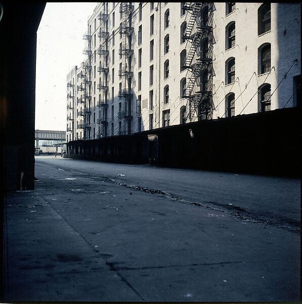 [227 Views of Buildings and Brooklyn Bridge for Fortune Article "On the Waterfront"], Walker Evans (American, St. Louis, Missouri 1903–1975 New Haven, Connecticut), Color film transparency
