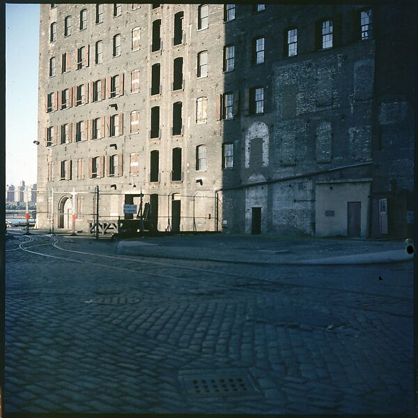 [227 Views of Buildings and Brooklyn Bridge for Fortune Article "On the Waterfront"], Walker Evans (American, St. Louis, Missouri 1903–1975 New Haven, Connecticut), Color film transparency