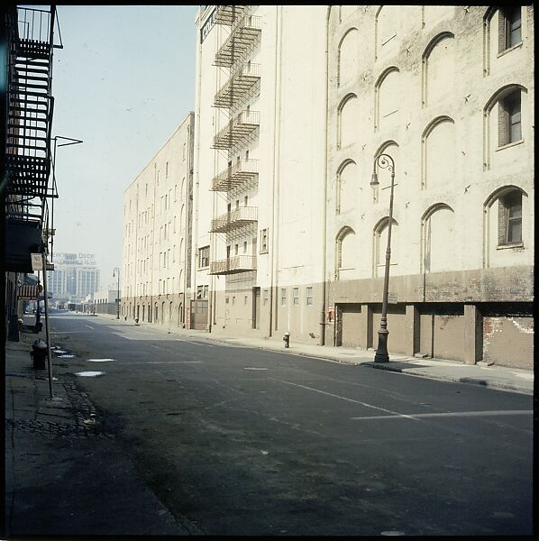 [227 Views of Buildings and Brooklyn Bridge for Fortune Article "On the Waterfront"], Walker Evans (American, St. Louis, Missouri 1903–1975 New Haven, Connecticut), Color film transparency