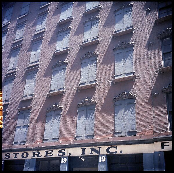 [227 Views of Buildings and Brooklyn Bridge for Fortune Article "On the Waterfront"], Walker Evans (American, St. Louis, Missouri 1903–1975 New Haven, Connecticut), Color film transparency