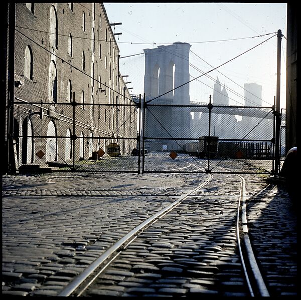[227 Views of Buildings and Brooklyn Bridge for Fortune Article "On the Waterfront"], Walker Evans (American, St. Louis, Missouri 1903–1975 New Haven, Connecticut), Color film transparency
