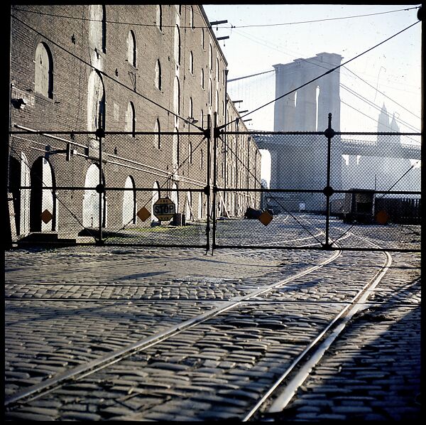[227 Views of Buildings and Brooklyn Bridge for Fortune Article "On the Waterfront"], Walker Evans (American, St. Louis, Missouri 1903–1975 New Haven, Connecticut), Color film transparency