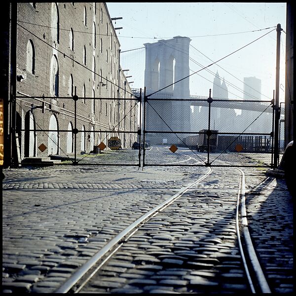 [227 Views of Buildings and Brooklyn Bridge for Fortune Article "On the Waterfront"], Walker Evans (American, St. Louis, Missouri 1903–1975 New Haven, Connecticut), Color film transparency