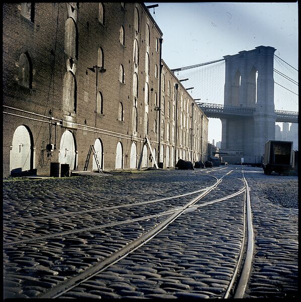 [227 Views of Buildings and Brooklyn Bridge for Fortune Article "On the Waterfront"], Walker Evans (American, St. Louis, Missouri 1903–1975 New Haven, Connecticut), Color film transparency