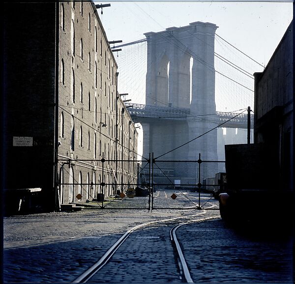 [227 Views of Buildings and Brooklyn Bridge for Fortune Article "On the Waterfront"], Walker Evans (American, St. Louis, Missouri 1903–1975 New Haven, Connecticut), Color film transparency