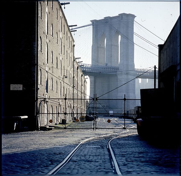 [227 Views of Buildings and Brooklyn Bridge for Fortune Article "On the Waterfront"], Walker Evans (American, St. Louis, Missouri 1903–1975 New Haven, Connecticut), Color film transparency