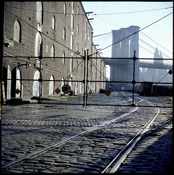 [227 Views of Buildings and Brooklyn Bridge for Fortune Article "On the Waterfront"], Walker Evans (American, St. Louis, Missouri 1903–1975 New Haven, Connecticut), Color film transparency