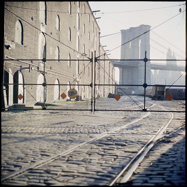 [227 Views of Buildings and Brooklyn Bridge for Fortune Article "On the Waterfront"], Walker Evans (American, St. Louis, Missouri 1903–1975 New Haven, Connecticut), Color film transparency