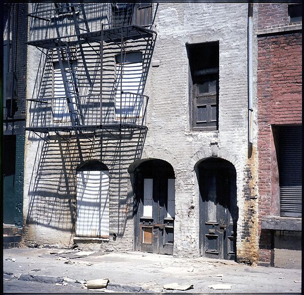 [227 Views of Buildings and Brooklyn Bridge for Fortune Article "On the Waterfront"], Walker Evans (American, St. Louis, Missouri 1903–1975 New Haven, Connecticut), Color film transparency