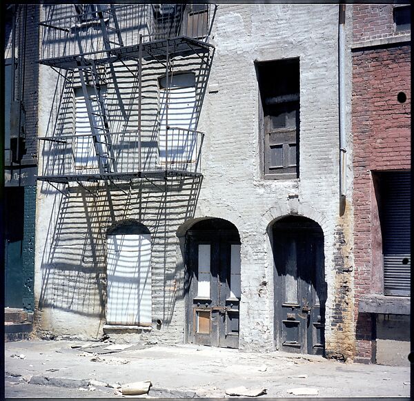 [227 Views of Buildings and Brooklyn Bridge for Fortune Article "On the Waterfront"], Walker Evans (American, St. Louis, Missouri 1903–1975 New Haven, Connecticut), Color film transparency