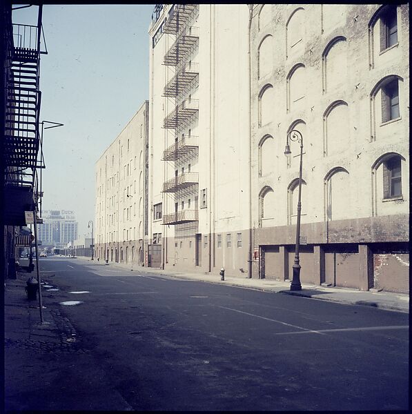 [227 Views of Buildings and Brooklyn Bridge for Fortune Article "On the Waterfront"], Walker Evans (American, St. Louis, Missouri 1903–1975 New Haven, Connecticut), Color film transparency
