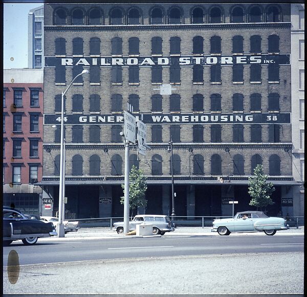 [227 Views of Buildings and Brooklyn Bridge for Fortune Article "On the Waterfront"], Walker Evans (American, St. Louis, Missouri 1903–1975 New Haven, Connecticut), Color film transparency