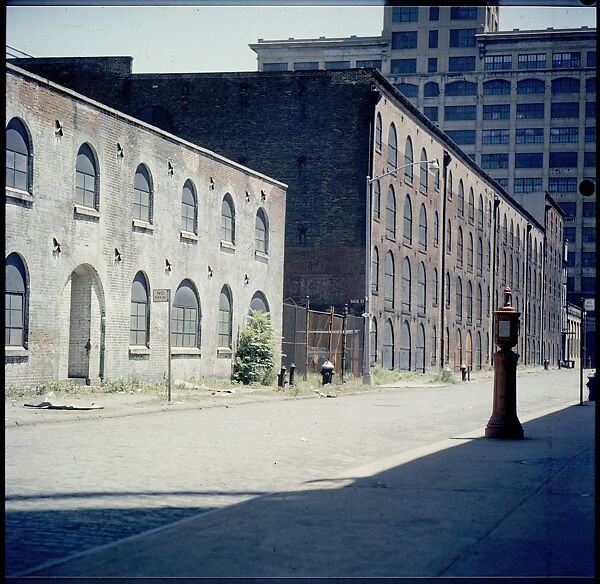 [227 Views of Buildings and Brooklyn Bridge for Fortune Article "On the Waterfront"], Walker Evans (American, St. Louis, Missouri 1903–1975 New Haven, Connecticut), Color film transparency