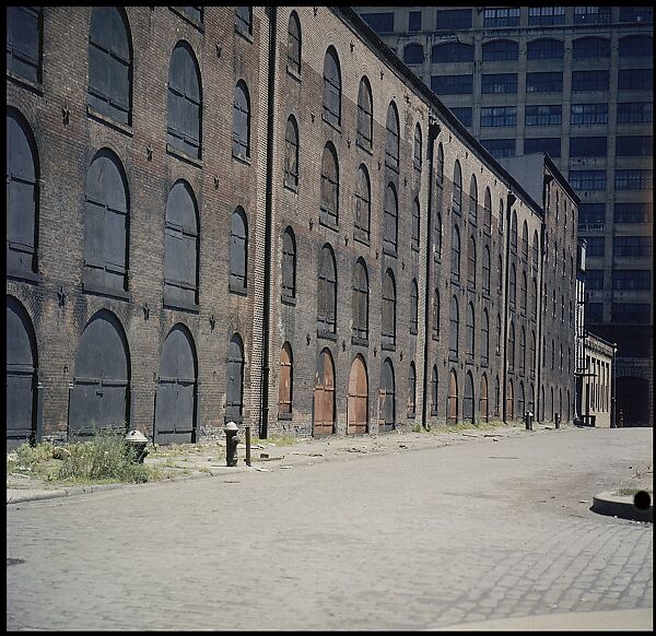 [227 Views of Buildings and Brooklyn Bridge for Fortune Article "On the Waterfront"], Walker Evans (American, St. Louis, Missouri 1903–1975 New Haven, Connecticut), Color film transparency