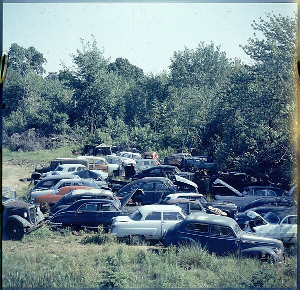 [192 Views of Junked Cars for Fortune Article "The Auto Junkyard"], Walker Evans (American, St. Louis, Missouri 1903–1975 New Haven, Connecticut), Color film transparency