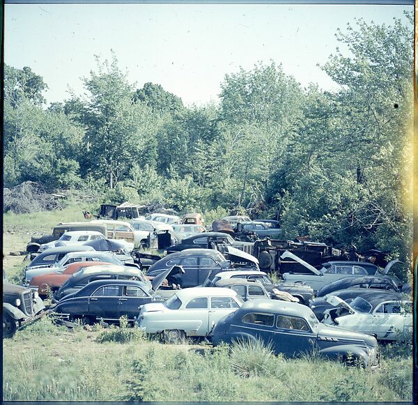 [192 Views of Junked Cars for Fortune Article "The Auto Junkyard"], Walker Evans (American, St. Louis, Missouri 1903–1975 New Haven, Connecticut), Color film transparency