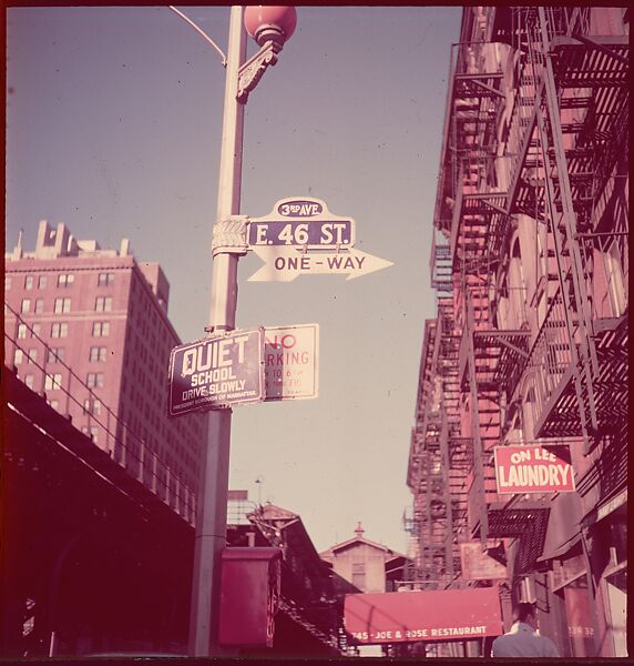 [235 Miscellaneous Views: Street Furniture, Signs, and Architectural Details], Walker Evans (American, St. Louis, Missouri 1903–1975 New Haven, Connecticut), Color film transparency and negative
