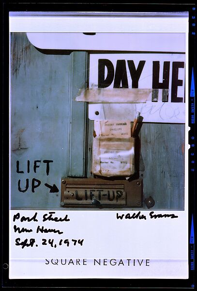 [35 Views of Signs Collected by Walker Evans and Copy Negatives of SX-70s], Walker Evans (American, St. Louis, Missouri 1903–1975 New Haven, Connecticut), Color film negative