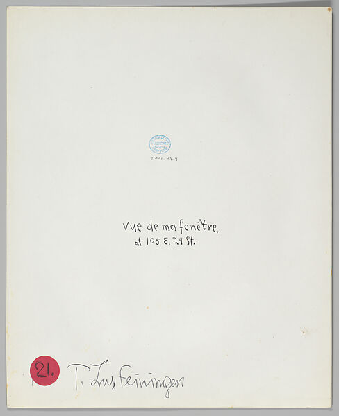 View from my Window at 105 East 24th Street, T. Lux Feininger (American (born Germany), Berlin 1910–2011 Cambridge, Massachusetts), Gelatin silver print