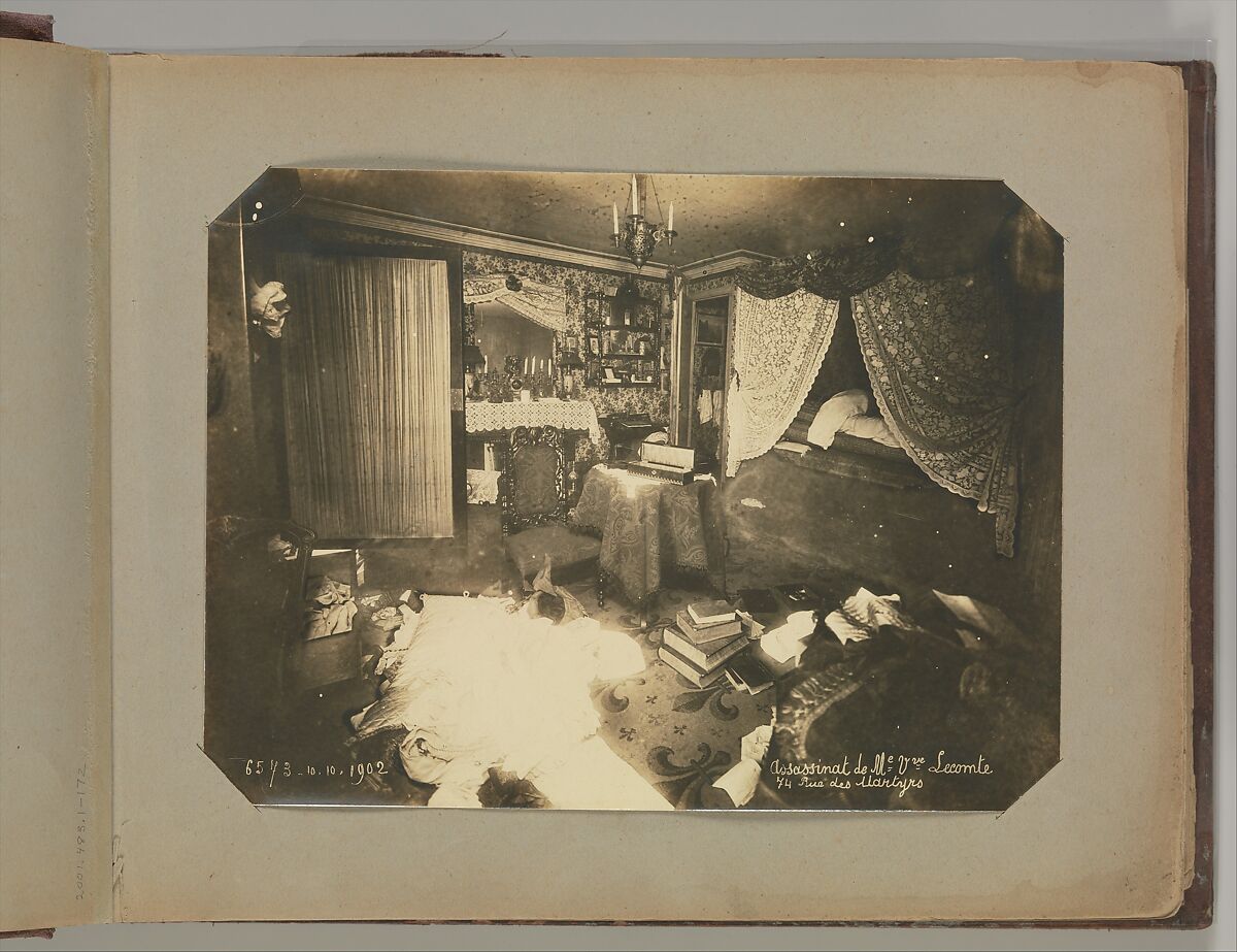 [Album of Paris Crime Scenes], Attributed to Alphonse Bertillon (French, 1853–1914), Gelatin silver prints
