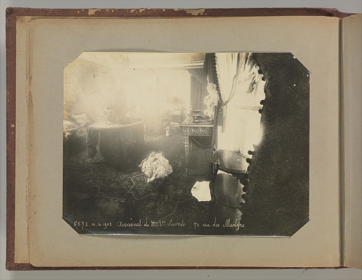 [Album of Paris Crime Scenes], Attributed to Alphonse Bertillon (French, 1853–1914), Gelatin silver prints
