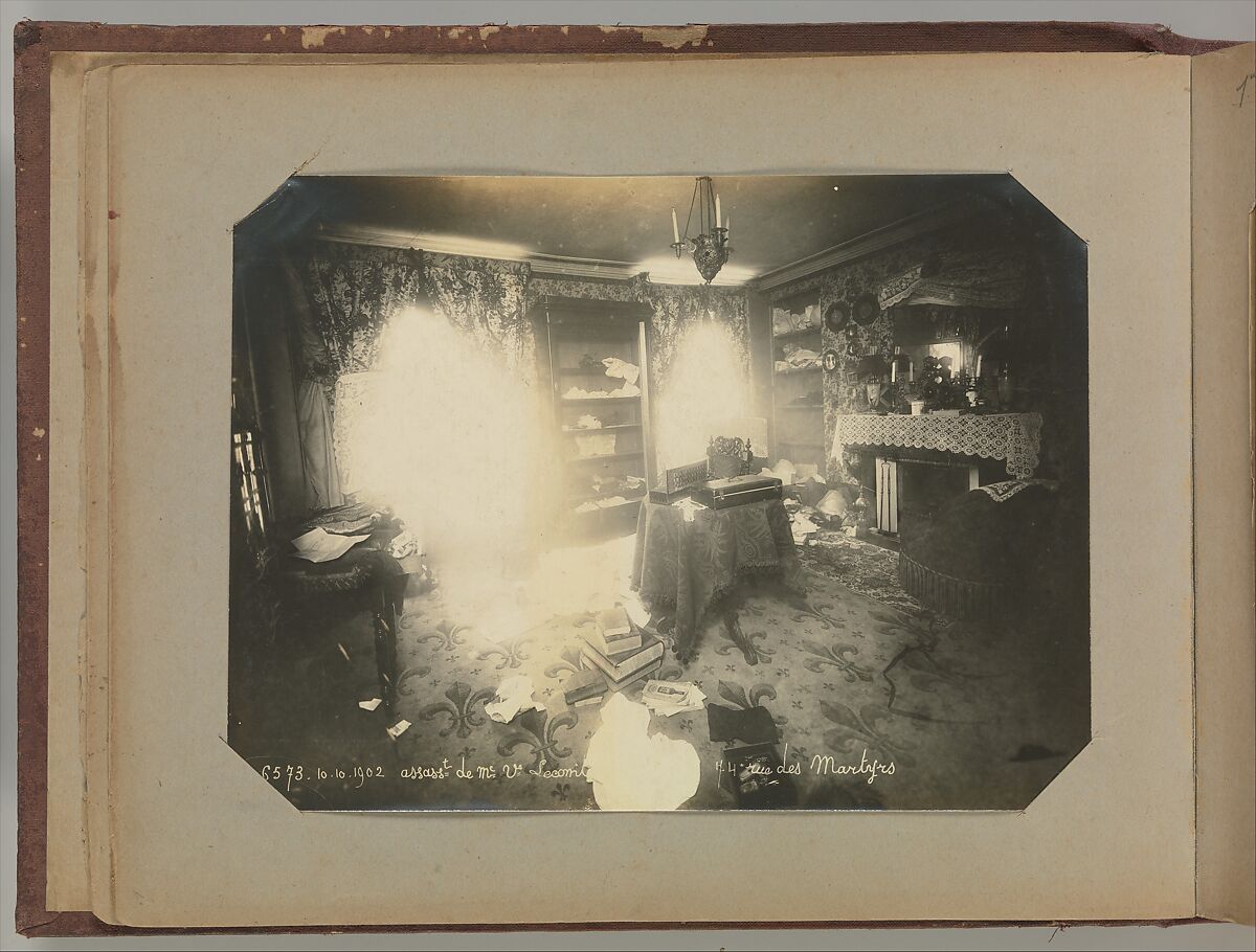 [Album of Paris Crime Scenes], Attributed to Alphonse Bertillon (French, 1853–1914), Gelatin silver prints